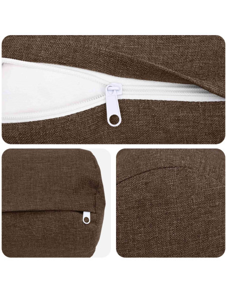 Cuscino con cuscino HEERLEN 2 pz Marrone Tessuto