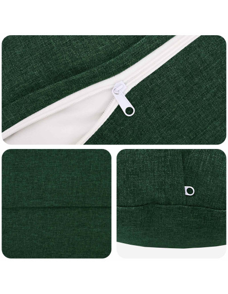 Cuscino con cuscino HEERLEN 2 pz Verde Scuro Tessuto