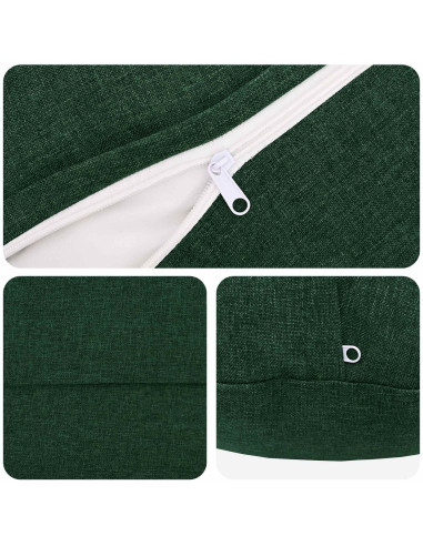 Cuscino con cuscino HEERLEN 2 pz Verde Scuro Tessuto