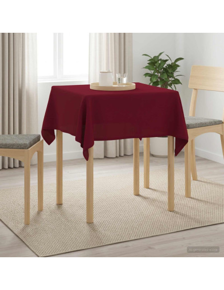 Tovaglia da Tavolo Quadrato Rosso Vino 90 x 90 cm Poliestere