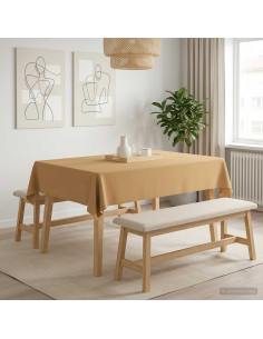 Tovaglia da Tavolo 5 pz Beige 110 x 140 cm Poliestere