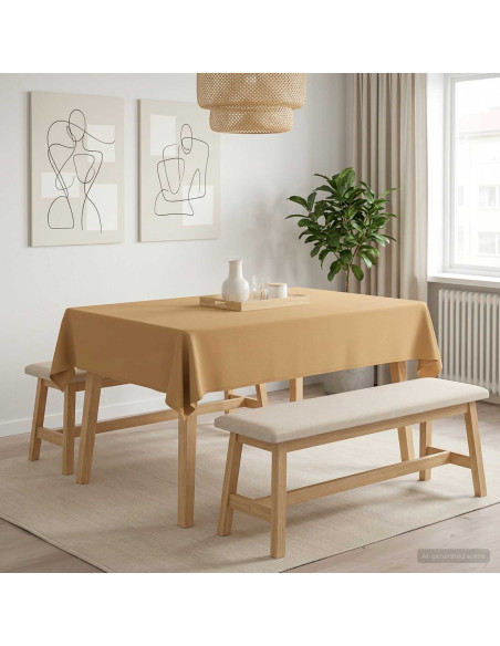 Tovaglia da Tavolo 5 pz Beige 110 x 140 cm Poliestere