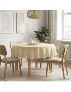 Tovaglia da Tavolo 5 pz Bianco Crema Ø 160 cm Poliestere