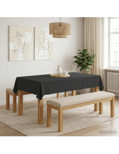 Tovaglia da Tavolo 5 pz Grigio Scuro 140 x 260 cm Poliestere