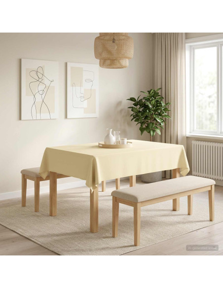 Tovaglia da Tavolo 5 pz Bianco Crema 110 x 140 cm Poliestere