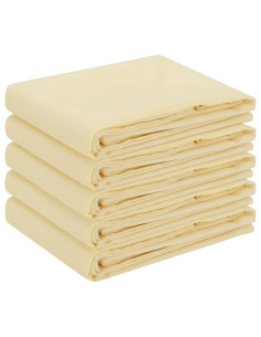Tovaglia da Tavolo 5 pz Bianco Crema 140 x 220 cm Poliestere 2