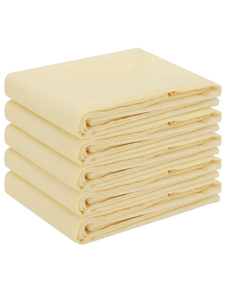 Tovaglia da Tavolo 5 pz Bianco Crema 140 x 260 cm Poliestere
