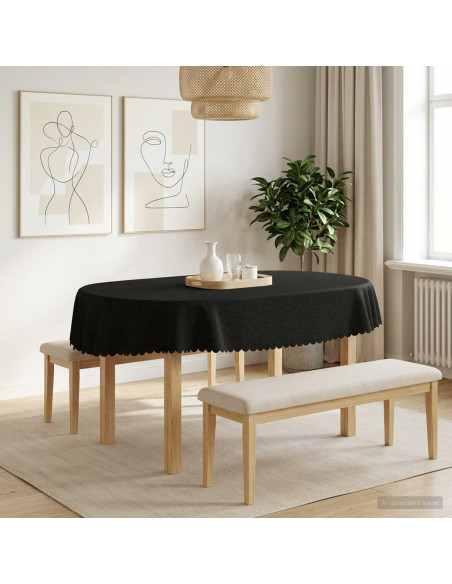 Tovaglia da Tavolo 5 pz Ovale Grigio Scuro 130 x 180 cm