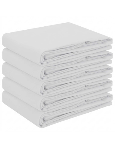 Tovaglia da Tavolo 5 pz Bianco 140 x 200 cm Poliestere