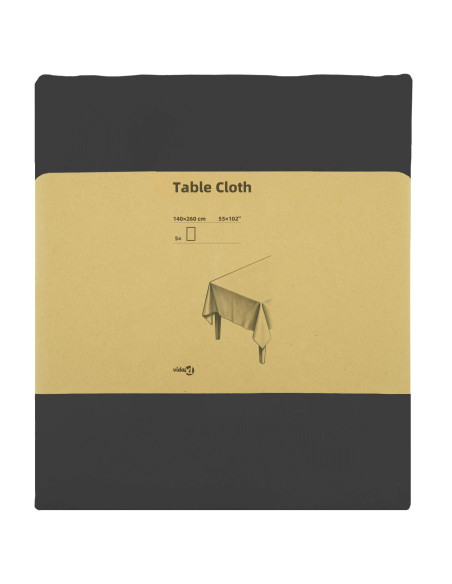 Tovaglia da Tavolo 5 pz Grigio Scuro 140 x 260 cm Poliestere