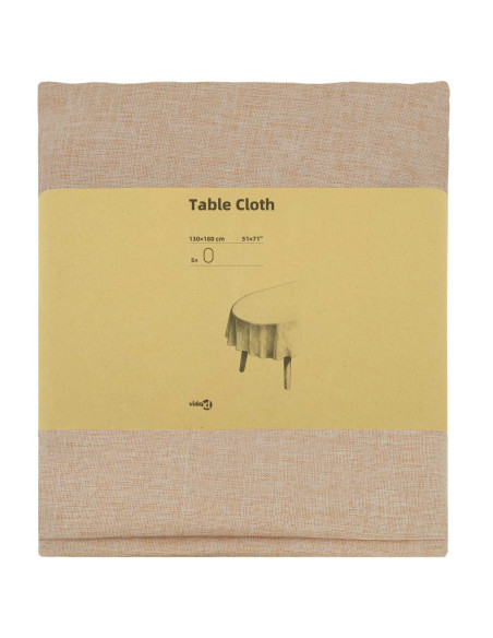 Tovaglia da Tavolo 5 pz Ovale Beige 130 x 180 cm