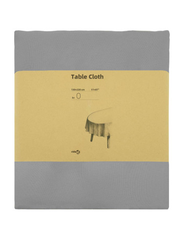 Tovaglia da Tavolo 5 pz Grigio Chiaro 130 x 220 cm Poliestere