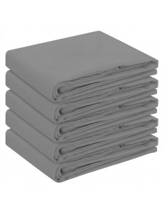 Tovaglia da Tavolo 5 pz Grigio Chiaro 140 x 200 cm Poliestere 2