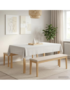 Tovaglia da Tavolo 5 pz Rettangolare Bianco 140 x 200 cm