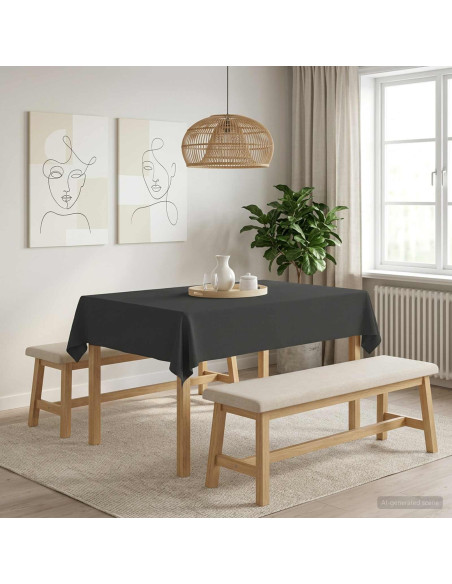 Tovaglia da Tavolo 5 pz Rettangolare Grigio Scuro 140 x 180 cm