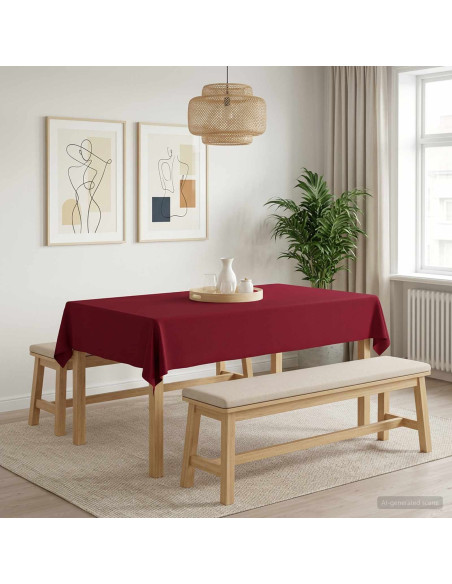 Tovaglia da Tavolo 5 pz Rettangolare Rosso Vino 110 x 180 cm