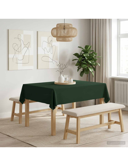 Tovaglia da Tavolo 5 pz Rettangolare Verde Scuro 110 x 140 cm
