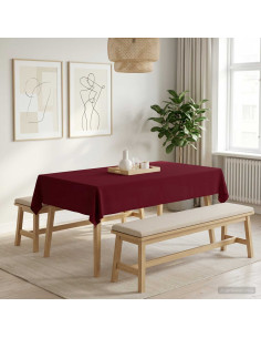 Tovaglia da Tavolo 5 pz Rosso Vino 110 x 160 cm Poliestere