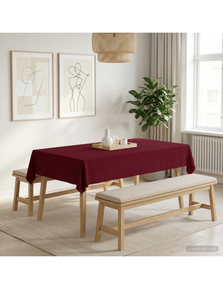 Tovaglia da Tavolo 5 pz Rosso Vino 110 x 160 cm Poliestere