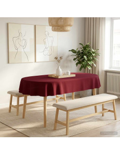 Tovaglia da Tavolo 5 pz Rosso Vino 130 x 180 cm Poliestere