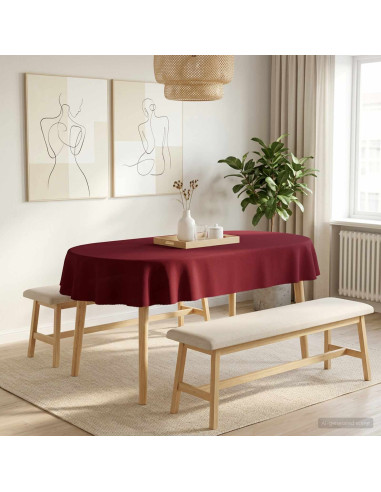 Tovaglia da Tavolo 5 pz Rosso Vino 160 x 220 cm Poliestere