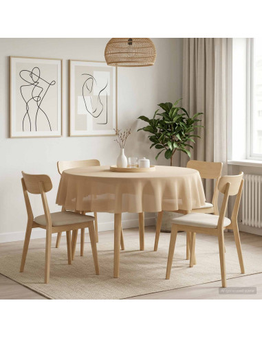 Tovaglia da Tavolo 5 pz Rotondo Beige Ø 160 cm