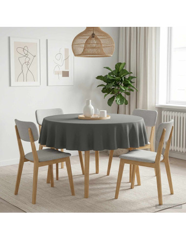 Tovaglia da Tavolo 5 pz Rotondo Grigio Chiaro Ø 160 cm