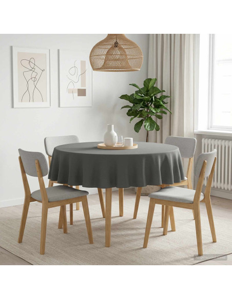 Tovaglia da Tavolo 5 pz Rotondo Grigio Chiaro Ø 180 cm