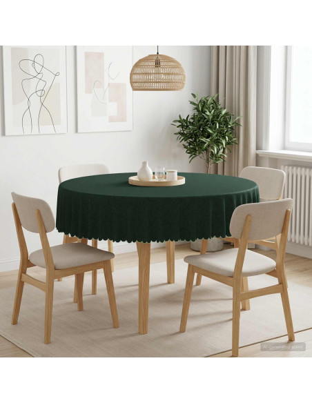 Tovaglia da Tavolo 5 pz Rotondo Verde Scuro Ø 140 cm