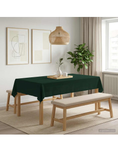 Tovaglia da Tavolo 5 pz Verde Scuro 140 x 260 cm Poliestere