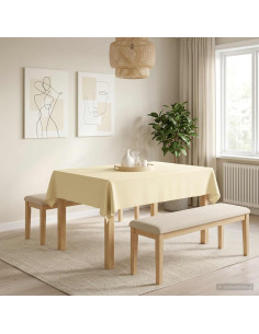 Tovaglia da Tavolo Bianco Crema 110 x 140 cm Poliestere