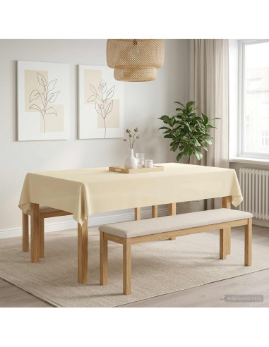 Tovaglia da Tavolo Bianco Crema 110 x 180 cm Poliestere