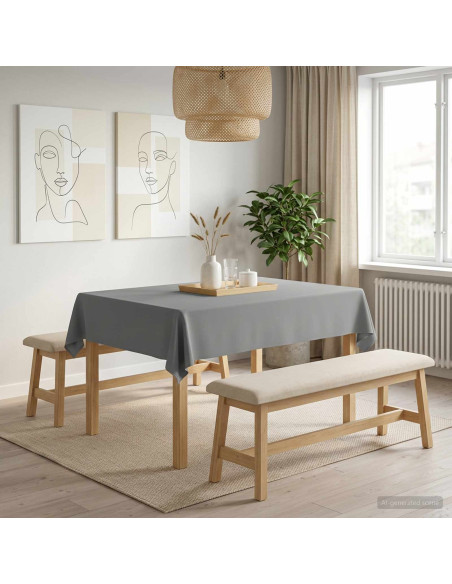 Tovaglia da Tavolo Grigio Chiaro 140 x 180 cm Poliestere