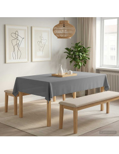 Tovaglia da Tavolo Grigio Chiaro 140 x 200 cm Poliestere