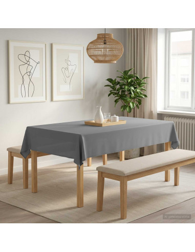 Tovaglia da Tavolo Grigio Chiaro 140 x 200 cm Poliestere