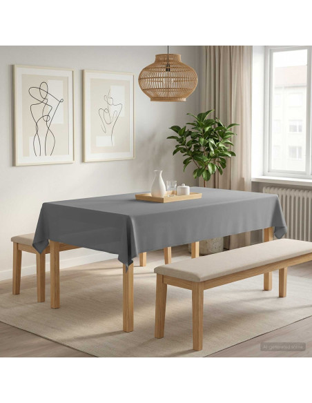 Tovaglia da Tavolo Grigio Chiaro 140 x 220 cm Poliestere