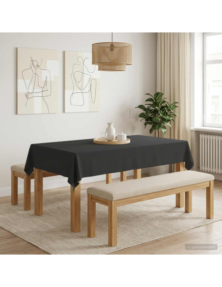 Tovaglia da Tavolo Grigio Scuro 140 x 200 cm Poliestere