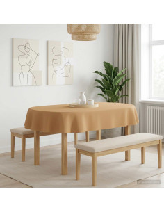 Tovaglia da Tavolo Ovale Beige 130 x 220 cm Poliestere 2