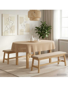 Tovaglia da Tavolo Ovale Beige 160 x 220 cm