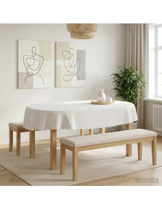Tovaglia da Tavolo Ovale Bianco 130 x 180 cm