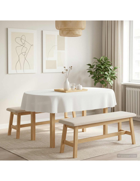 Tovaglia da Tavolo Ovale Bianco 130 x 180 cm Poliestere