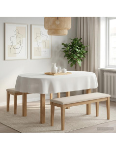 Tovaglia da Tavolo Ovale Bianco 160 x 220 cm