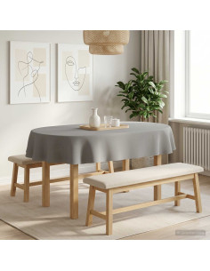 Tovaglia da Tavolo Ovale Grigio Chiaro 130 x 220 cm Poliestere