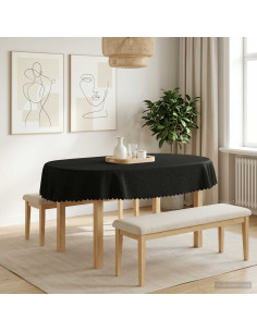Tovaglia da Tavolo Ovale Grigio Scuro 160 x 220 cm
