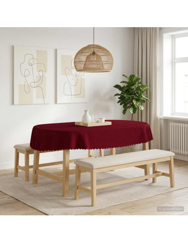 Tovaglia da Tavolo Ovale Rosso Vino 130 x 220 cm