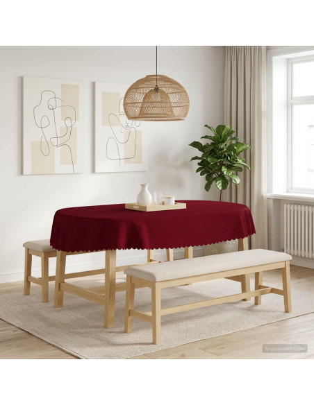 Tovaglia da Tavolo Ovale Rosso Vino 130 x 220 cm