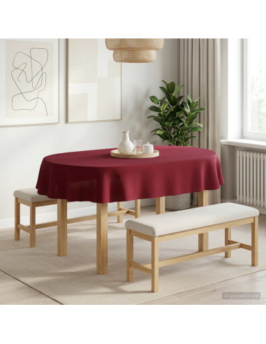 Tovaglia da Tavolo Ovale Rosso Vino 160 x 220 cm