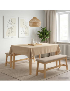 Tovaglia da Tavolo Rettangolare Beige 110 x 140 cm