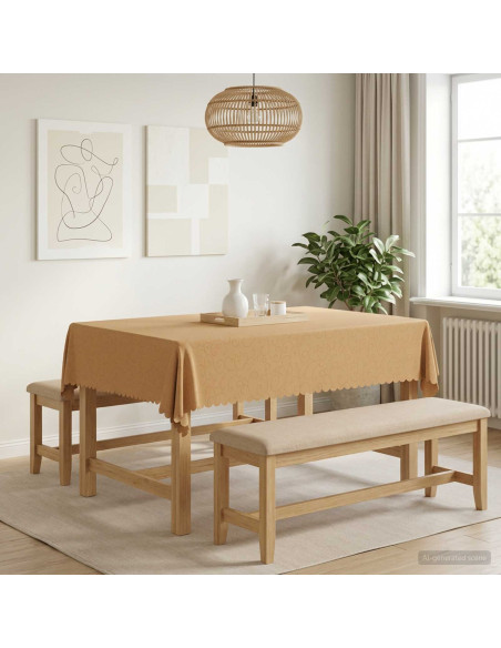Tovaglia da Tavolo Rettangolare Beige 140 x 160 cm