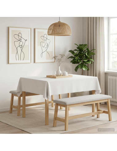 Tovaglia da Tavolo Rettangolare Bianco 140 x 180 cm Poliestere